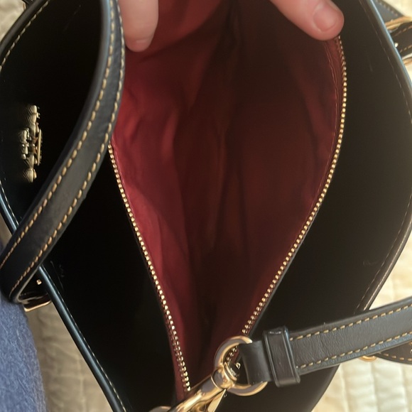 Coach Mollie 25 Tote 2Way Shoulder Bag Canvas Leather Beige Purse - Picture 9 of 16